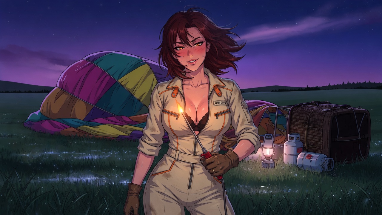 Burner — Hot air balloon adult visual novel cover