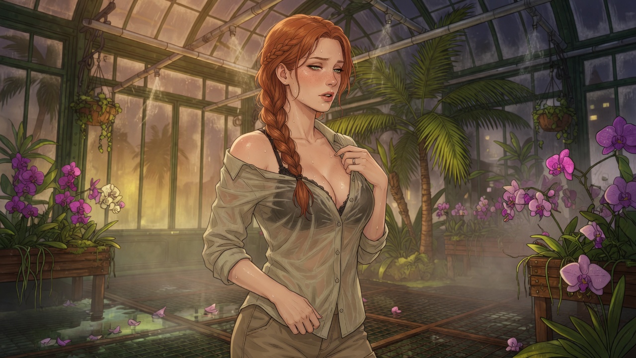 After Glass — Greenhouse adult visual novel cover