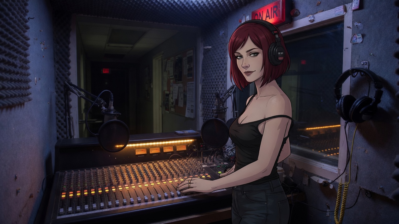 Cierre de emisión — portada de novela visual adulta de Radio
